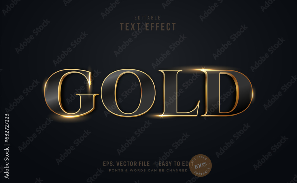 Shiny gold text effect