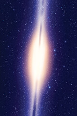 Poster - bright galaxy in outer space. cosmic background. stars in fast motion