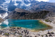 Lagoon and snowy Humantay is located at an altitude of 4200 msnm in Cusco, Peru.
