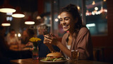 Fototapeta  - Burger restaurant, 5 star, reputation restaurant management concept, rate your experience, Ha