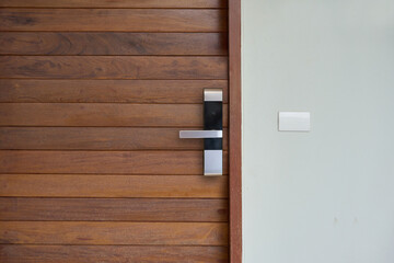 Wall Mural - Digital door lock security systems for good safety of apartment door. Electronic door handle