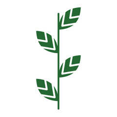 Sticker - Isolated branch with green leaves icon Vector illustration