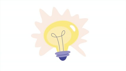 Poster - light bulb energy power animation