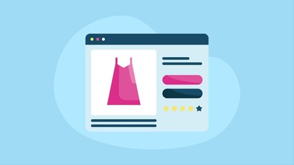 Wall Mural - webpage template with ecommerce animation