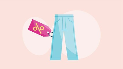 Wall Mural - clothes with sale tag animation