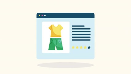 Poster - webpage template with ecommerce animation