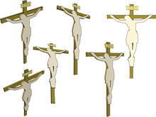 Sketch Vector Illustration Of A Wooden Cross With Jesus On The Cross