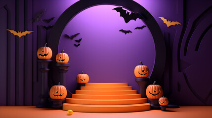 halloween background with house