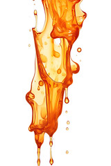 Wall Mural - dripping amber orange liquid glowing resin frozen in an abstract futuristic 3d texture isolated on a
