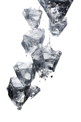 Wall Mural - flowing liquid meteorites frozen in an abstract futuristic 3d texture isolated on a transparent back