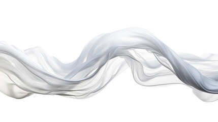 Wall Mural - flowing liquid white silk frozen in an abstract futuristic 3d texture isolated on a transparent back