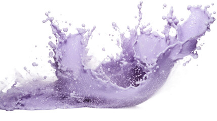 frothing lavender purple foam splash erupting frozen in an abstract futuristic 3d texture isolated on a transparent background, generative ai