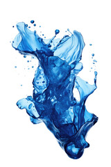 Wall Mural - liquid sapphire blue splash frozen in an abstract futuristic 3d texture isolated on a transparent ba