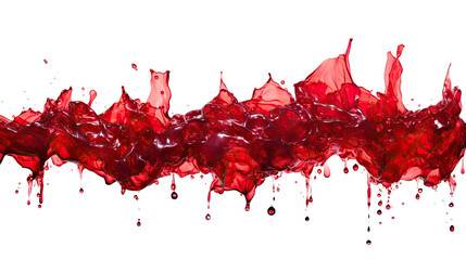 Wall Mural - molten ruby frozen in an abstract futuristic 3d texture isolated on a transparent background, genera