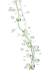 Wall Mural - shimmering sunlit dew frozen in an abstract futuristic 3d texture isolated on a transparent backgrou