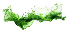 Splashing Liquid Jade Frozen In An Abstract Futuristic 3d Texture Isolated On A Transparent Background, Generative Ai