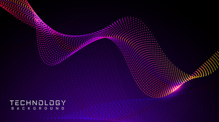 Digital abstract flowing particles technology background