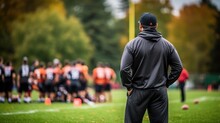 Coach Watching A Team During A Practice Generative Ai