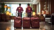 bellboy carrying luggage in a hotel, generative ai
