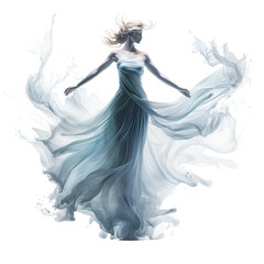 Wall Mural - ethereal fairy mist frozen in an abstract futuristic 3d texture isolated on a transparent background