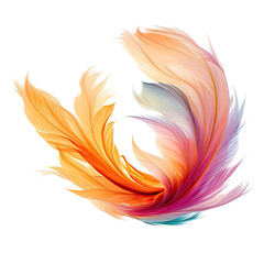 Wall Mural - ethereal phoenix plumes frozen in an abstract futuristic 3d texture isolated on a transparent backgr