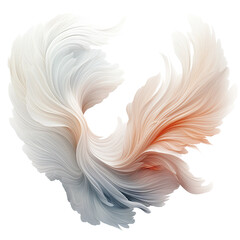 Wall Mural - ethereal phoenix plumes frozen in an abstract futuristic 3d texture isolated on a transparent backgr