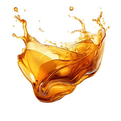 Wall Mural - flowing honey amber frozen in an abstract futuristic 3d texture isolated on a transparent background