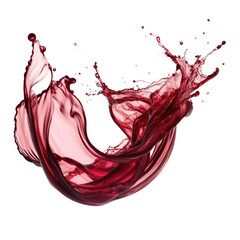 Wall Mural - flowing velvet red wine frozen in an abstract futuristic 3d texture isolated on a transparent backgr