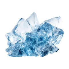 Wall Mural - glistening crystal blue ice frozen in an abstract futuristic 3d texture isolated on a transparent ba
