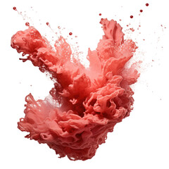 Wall Mural - gushing coral fountains frozen in an abstract futuristic 3d texture isolated on a transparent backgr