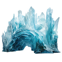 Wall Mural - liquid crystal caverns frozen in an abstract futuristic 3d texture isolated on a transparent backgro