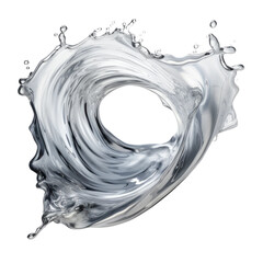 Wall Mural - liquid platinum ripples splash frozen in an abstract futuristic 3d texture isolated on a transparent