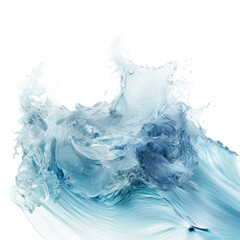 Wall Mural - shimmering oceanic blue water splash frozen in an abstract futuristic 3d texture isolated on a trans