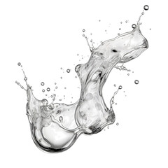 Wall Mural - silvery mercury drops splash frozen in an abstract futuristic 3d texture isolated on a transparent b