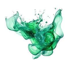 Wall Mural - splashing liquid jade frozen in an abstract futuristic 3d texture isolated on a transparent backgrou