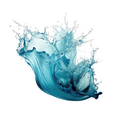 Wall Mural - blue splashing turquoise water waves frozen in an abstract futuristic 3d texture isolated on a trans