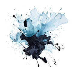 Wall Mural - splattering ink blot frozen in an abstract futuristic 3d texture isolated on a transparent backgroun