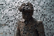 © Surachetsh - a man fragmented into cube-like pieces, forming a mosaic that represents feelings of confusion, suspicion, pressure, and depression experienced. Generative AI.