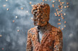 © Surachetsh - a man fragmented into cube-like pieces, forming a mosaic that represents feelings of confusion, suspicion, pressure, and depression experienced. Generative AI.