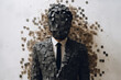 © Surachetsh - a man fragmented into cube-like pieces, forming a mosaic that represents feelings of confusion, suspicion, pressure, and depression experienced. Generative AI.