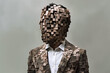 © Surachetsh - a man fragmented into cube-like pieces, forming a mosaic that represents feelings of confusion, suspicion, pressure, and depression experienced. Generative AI.