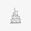 birthday cake illustration hand drawing