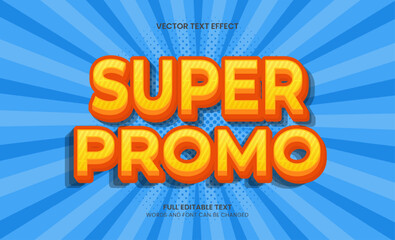 Wall Mural - Super promo sale editable text effect, 3d text template vector