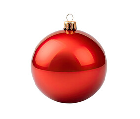 Red Christmas ball isolated on white background