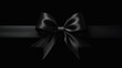 Black ribbon present on dark background with shadow minimal black friday conceptual 