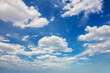 Real day sky - rnatural blue sky during daytime with white light clouds Freedom and peace. Cloudscape blue sky.