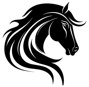 Wall Mural -  - Vector black horse head logo shape