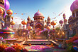 ndia festival themed background, 3d 