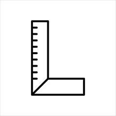 Canvas Print - Ruler Icon Line Vector Design on white background