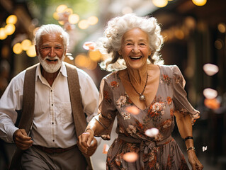 Seniors leading active and healthy lives: Healthy Aging.